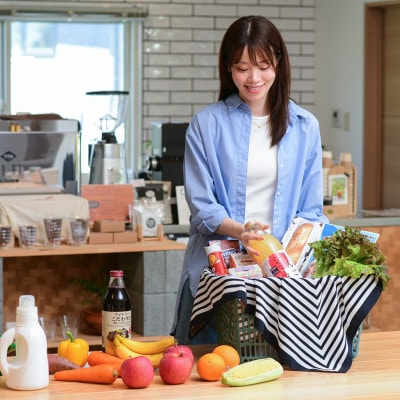 撥水風呂敷『ながれ』マリンボーダー(平織96cmサイズ)