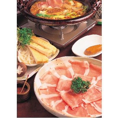 (桐生市産・東吾妻町産)やまと豚しゃぶしゃぶ用(ローススライス800g)・鍋スープセット