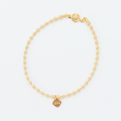 刺繍ブレスレット　マイクロスフィアブレスレット(ゴールド)