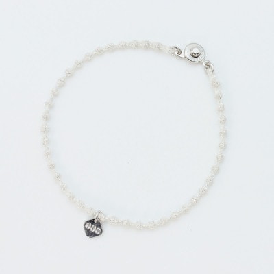 刺繍ブレスレット　マイクロスフィアブレスレット(シルバー)