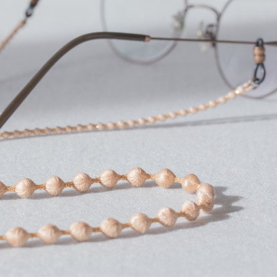 刺繍グラスコード　ウッドベージュ