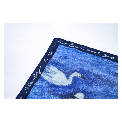 【ezu】handkerchief /no.005◆コットン100%◆大判◆おしゃれ◆手描き