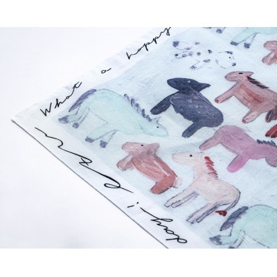 【ezu】handkerchief /no.003◆コットン100%◆大判◆おしゃれ◆手描き