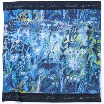 【ezu】handkerchief /no.001◆コットン100%◆大判◆おしゃれ◆手描き