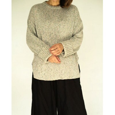 【ezu】color field sweater sougen /天然繊維◆草原◆Lサイズ