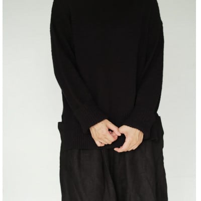 【ezu】monochrome sweater black /コットン100%◆黒◆Mサイズ