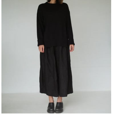 【ezu】monochrome sweater black /コットン100%◆黒◆Lサイズ