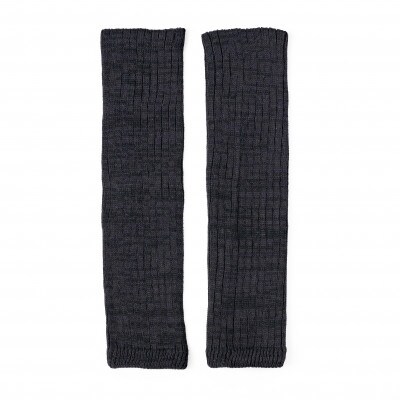 【ezu】leg warmers　◆シルクとコットンのレッグウォーマー◆おしゃれ◆リブ編み　黒色