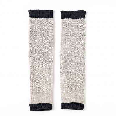 【ezu】leg warmers　◆シルクとコットンのレッグウォーマー◆おしゃれ◆リブ編み　黒色