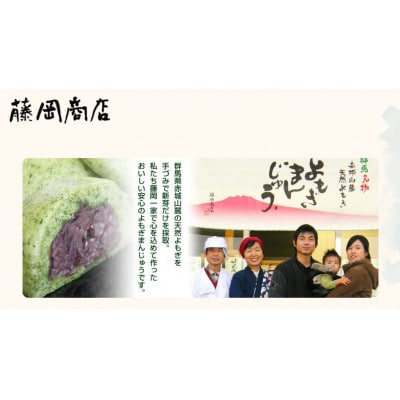 手摘み天然よもぎ100%使用!藤岡商店のこだわり「よもぎまんじゅう」(無添加)