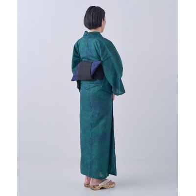 【創業1919年の染屋が作る】夏に映える手染めの魅力・桐染の籠染浴衣(深緑×ネイビー籠染)
