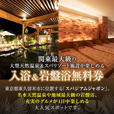 スパジアムジャポン　全日入浴無料券・岩盤浴無料券30枚セット