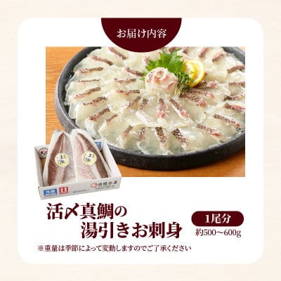 延岡産活〆真鯛の湯引きお刺身 約500g～600g
