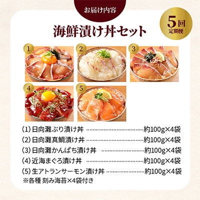【毎月定期便】【ふるさと納税】日向灘 海鮮漬け丼 バラエティ全5回