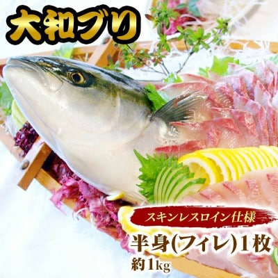 【大和ブリ】半身(フィレ)約1.0kg×1枚　スキンレスロイン仕様