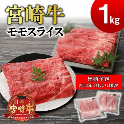 【2023年4月より順次発送】宮崎牛 A4～A5 モモスライス 小分け 合計1kg(延岡市)