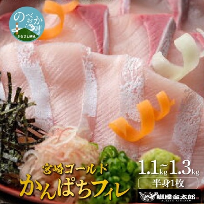 宮崎産 宮崎ゴールドかんぱちフィレ 半身1枚1.1kg～1.3kg(冷蔵)