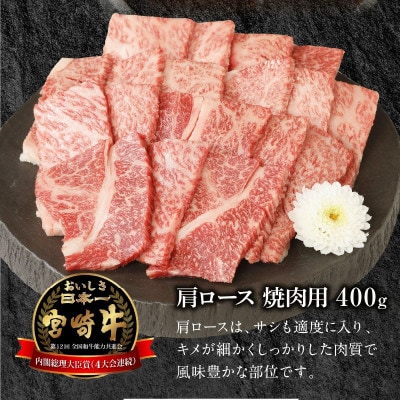 宮崎牛 肩ロース 焼肉 400g(延岡市)