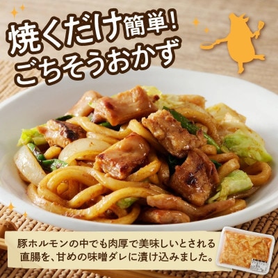 【宮崎産】豚直腸(ホルモン)タレ漬け 1kg(500g×2)(延岡市)