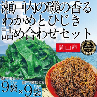 瀬戸内で採れた島磯香るわかめ22g×9袋とひじき28g×9袋 セット[No.5735-1290]
