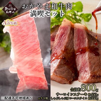 おかやま 和牛肉 A5 等級 満喫セット 合計約800g  牛肉 冷凍[No.5735-1836]