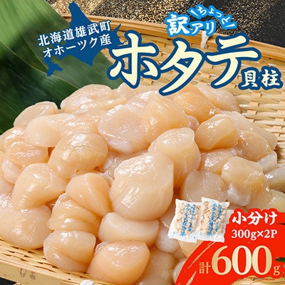 ちょっと訳ありホタテ貝柱小分け300g×2(計600g)【S03233】