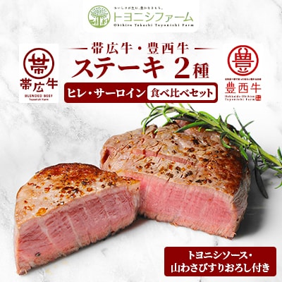 帯広牛&豊西牛ステーキ　2種食べ比べセット