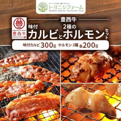 豊西牛味付カルビと2種のホルモンセット