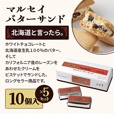 六花亭六花セレクションB 5セット(1セット:マルセイバターサンド10個+マルセイバターケーキ5個)