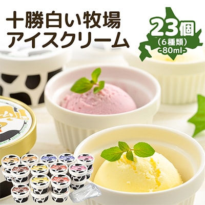 十勝白い牧場 アイスクリーム 6種23個(バニラ ストロベリー チョコ チーズ メロン ハスカップ)