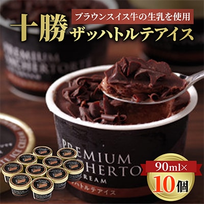 十勝ザッハトルテアイス 10個 ブラウンスイス牛 生乳 使用 チョコレート アイス チョコ 2種使用