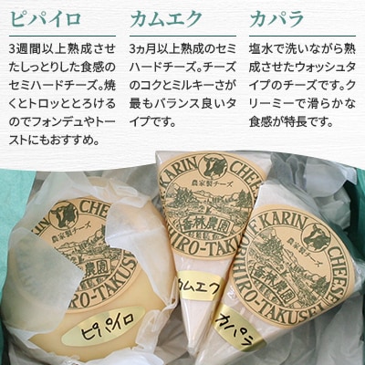 香林農園ナチュラルチーズ　ブラウンスイス牛チーズセット　北海道　日高山脈の小さなチーズ農家