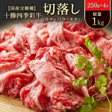 2023年5月発送開始『定期便』十勝四季彩牛切落し1kg&北海道産牛ホルモン3種1.2kg 全2回