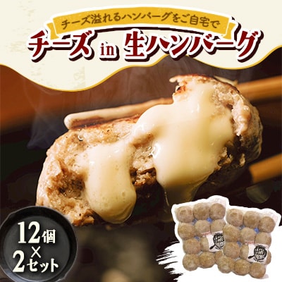チーズ in 生ハンバーグ 12個×2セット グルテンフリー