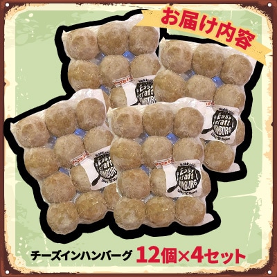 チーズ in 生ハンバーグ 12個×4セット グルテンフリー