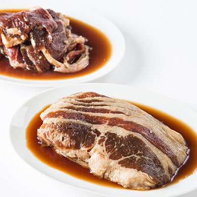 南大門の味付ラムジンギスカン旨タレ焼肉牛カルビセット