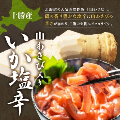 十勝 山わさび入り イカの塩辛 100g 3個 ご飯のおとも 北海道 帯広市