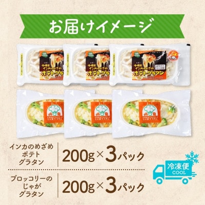 十勝 グラタン2種セット 各3個 ブロッコリー ポテト レンジであたため 北海道 帯広市