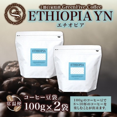コーヒー豆 エチオピア 100g×2袋 品質すべてにこだわったコーヒー 北海道 帯広市