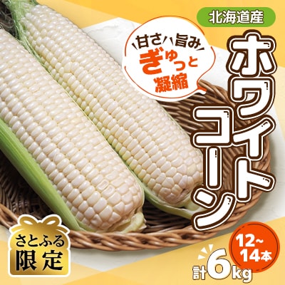 【さとふる限定】【先行受付】甘さ旨みぎゅっと凝縮ホワイトコーン 計6kg