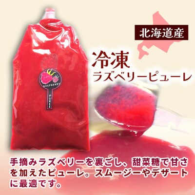 【北海道十勝産 贅沢ピューレ】冷凍ラズベリーピューレ 1.5kg(500g×3袋)