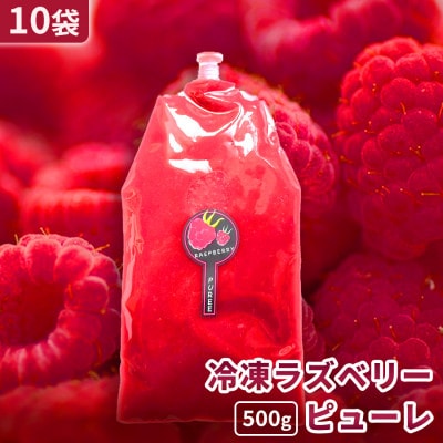 【北海道十勝産 贅沢ピューレ】冷凍ラズベリーピューレ 5kg(500g×10袋)