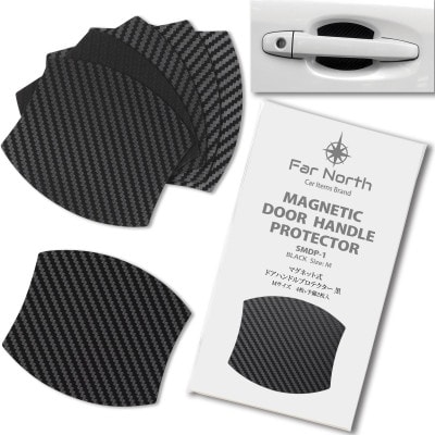 Far North ドアハンドルプロテクター 車用【マグネット式】黒 Mサイズ 89×79mm