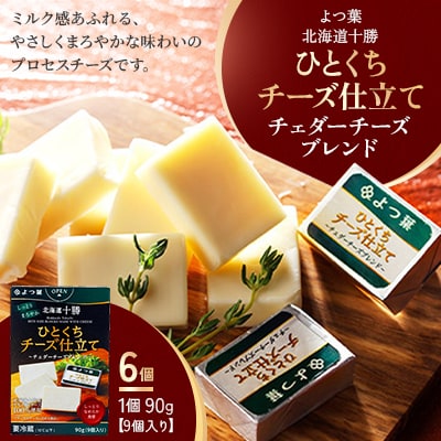 よつ葉 北海道十勝 ひとくちチーズ仕立て チェダーチーズブレンド 90g×6個