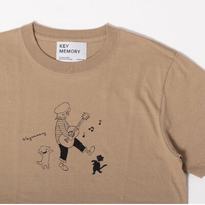 【KEYMEMORY】ミュージックTシャツ　BEIGE サイズ2