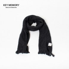 【KEY MEMORY】ウールアクリルスカーフ BLACK