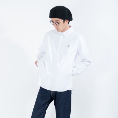 【KEYMEMORY鎌倉】スナップボタンシャツ WHITE　サイズ1