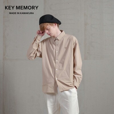 【KEYMEMORY鎌倉】スナップボタンシャツ BEIGE　サイズ2