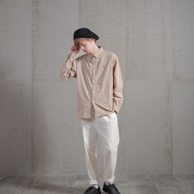 【KEYMEMORY鎌倉】スナップボタンシャツ BEIGE　サイズ2