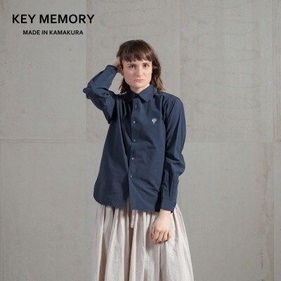 【KEYMEMORY鎌倉】スナップボタンシャツ NAVY　サイズ0